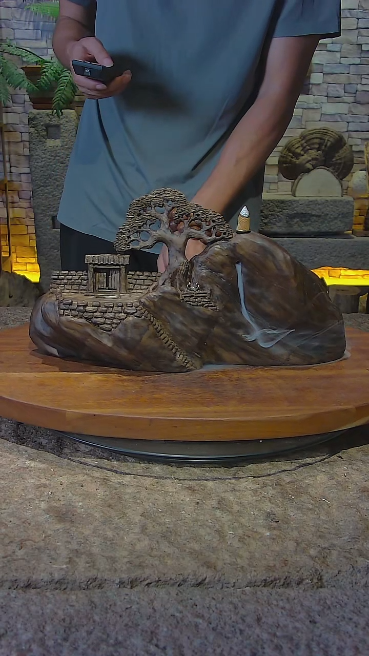 木金丝楠阴沉木山水摆件