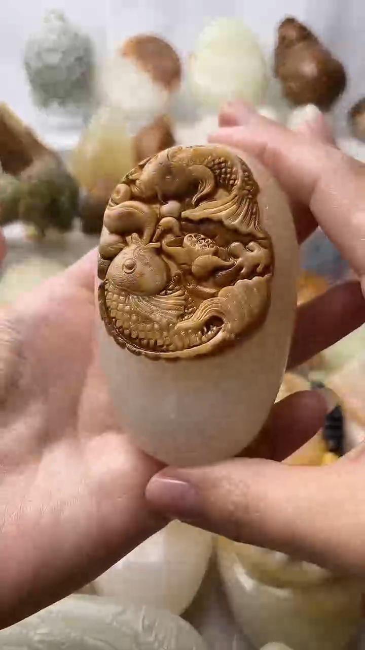 石材古青石棉纹正常不退换锦鲤鱼