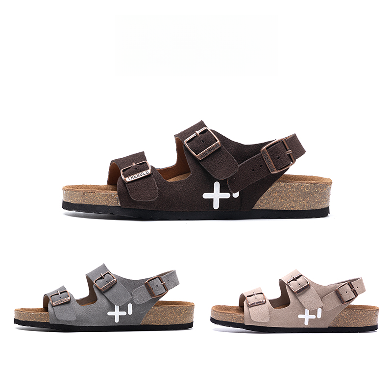 代工厂韩版丑萌鞋真皮凉鞋博肯鞋女软木鞋男勃肯鞋平底厚底沙滩