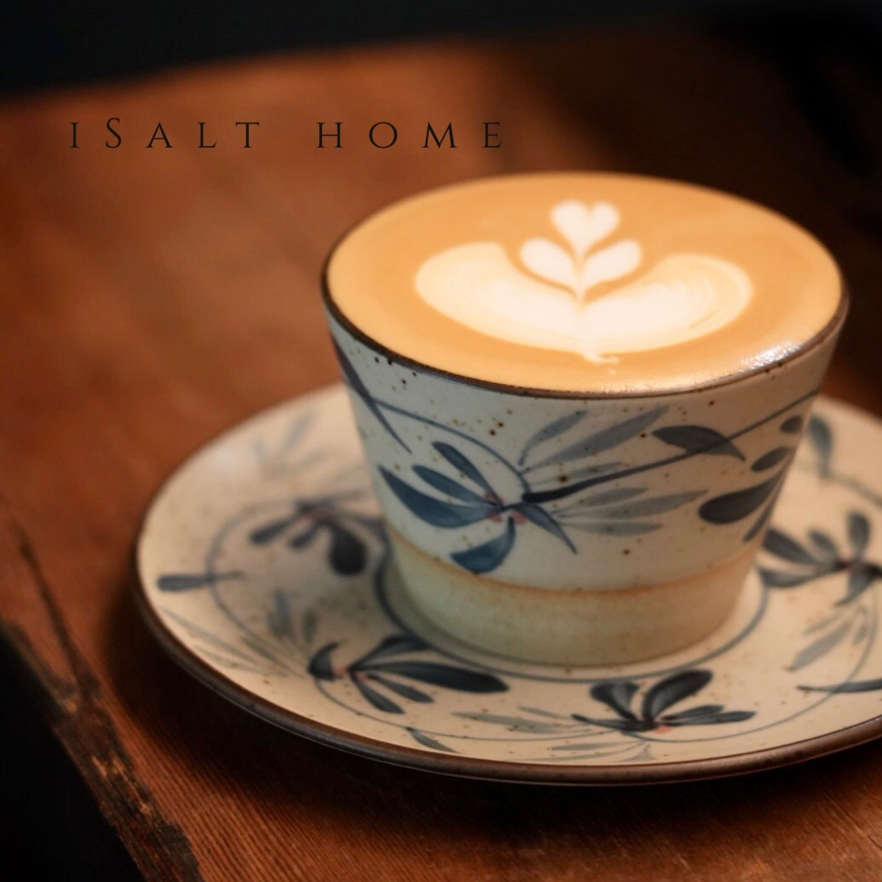 手作常春藤猪口杯水杯.粗陶青花咖啡杯复古点创意奶杯茶杯/出丹麦