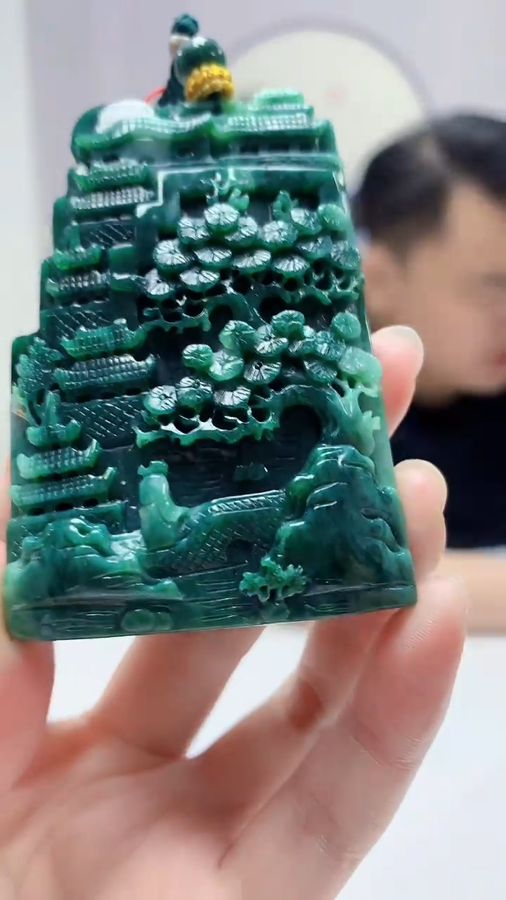 定制翡翠未镶嵌5060zm-毛货挂件山水174