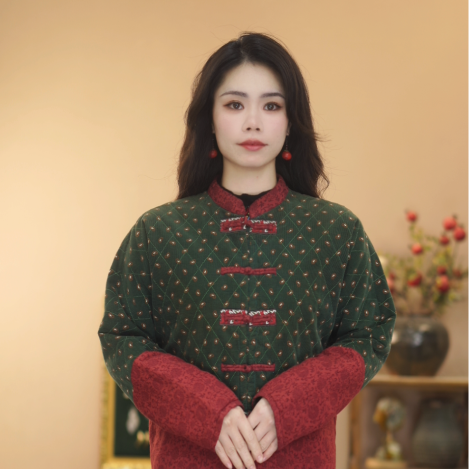 红裳时尚休闲复古中式宽松秋冬女装外套B803