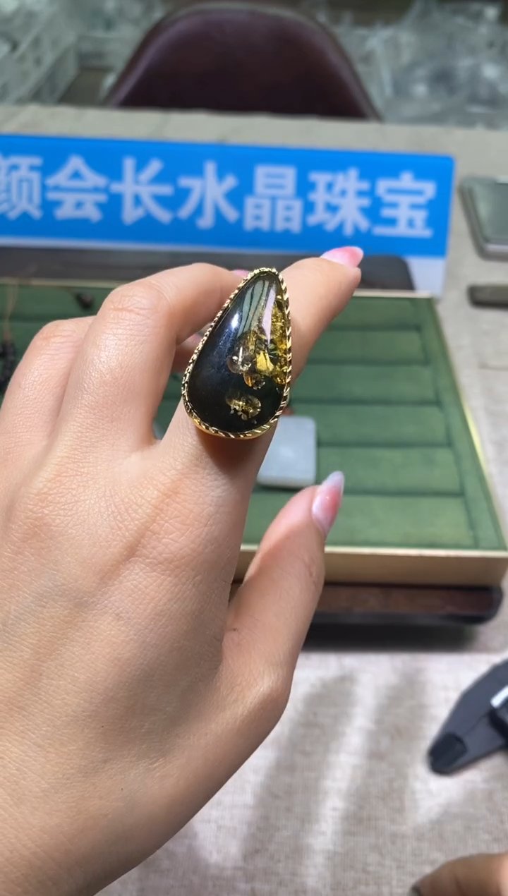 【闪购商品】琥珀戒指未镶嵌多样性发一件283