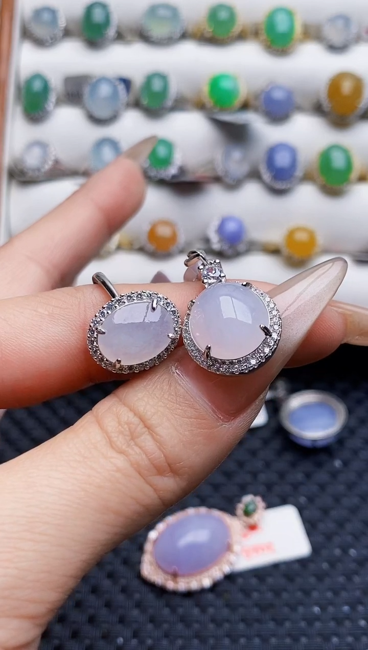 银S925镶嵌戒指翡翠8701