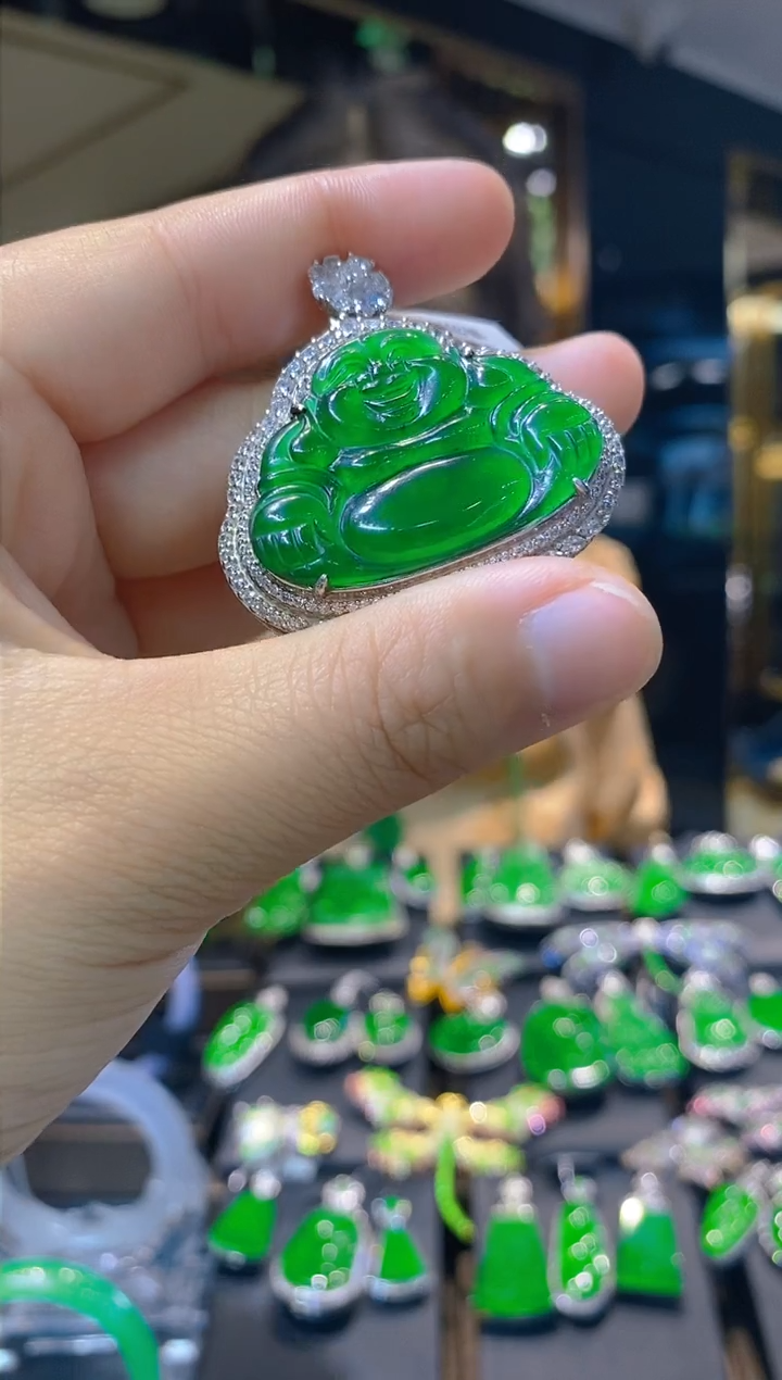【闪购商品】翡翠吊坠(赠链)银S925镶嵌006（多样性发货）