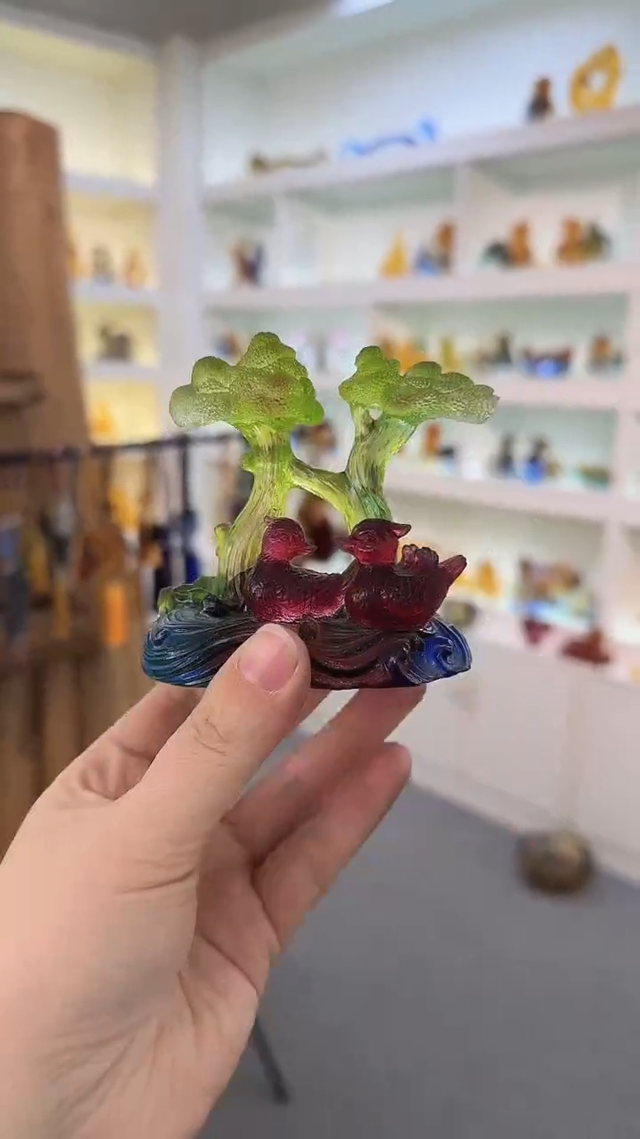 手工艺品琉璃鸳鸯