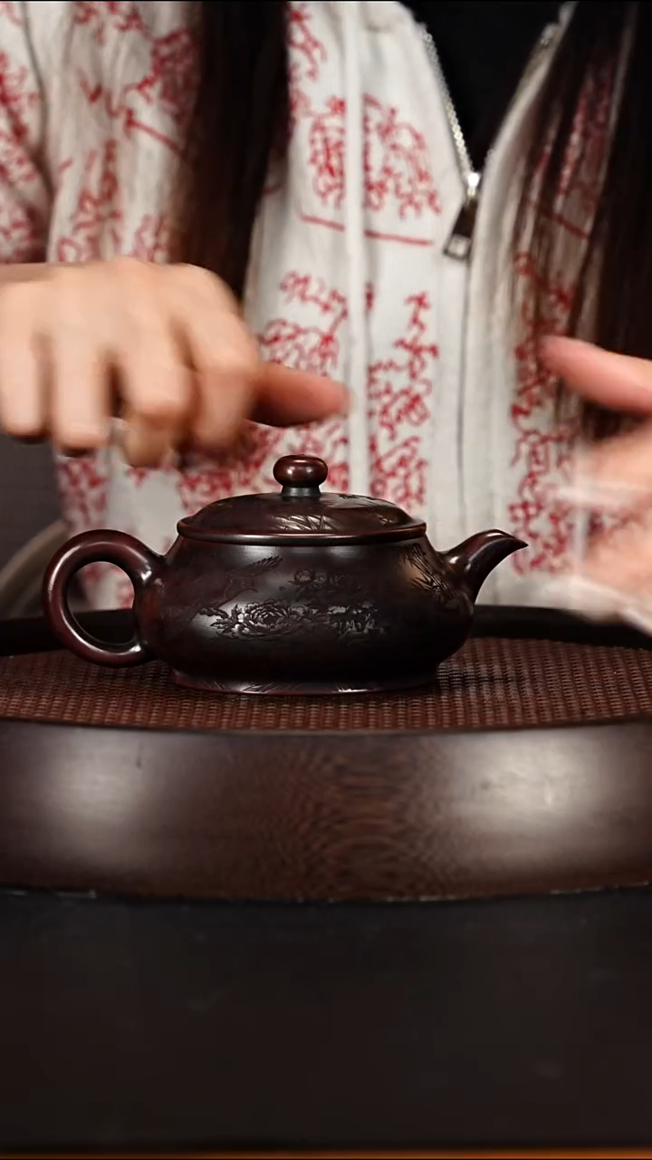 茶壶紫砂宜兴紫砂壶龙山古乌泥柴烧明炉240cc