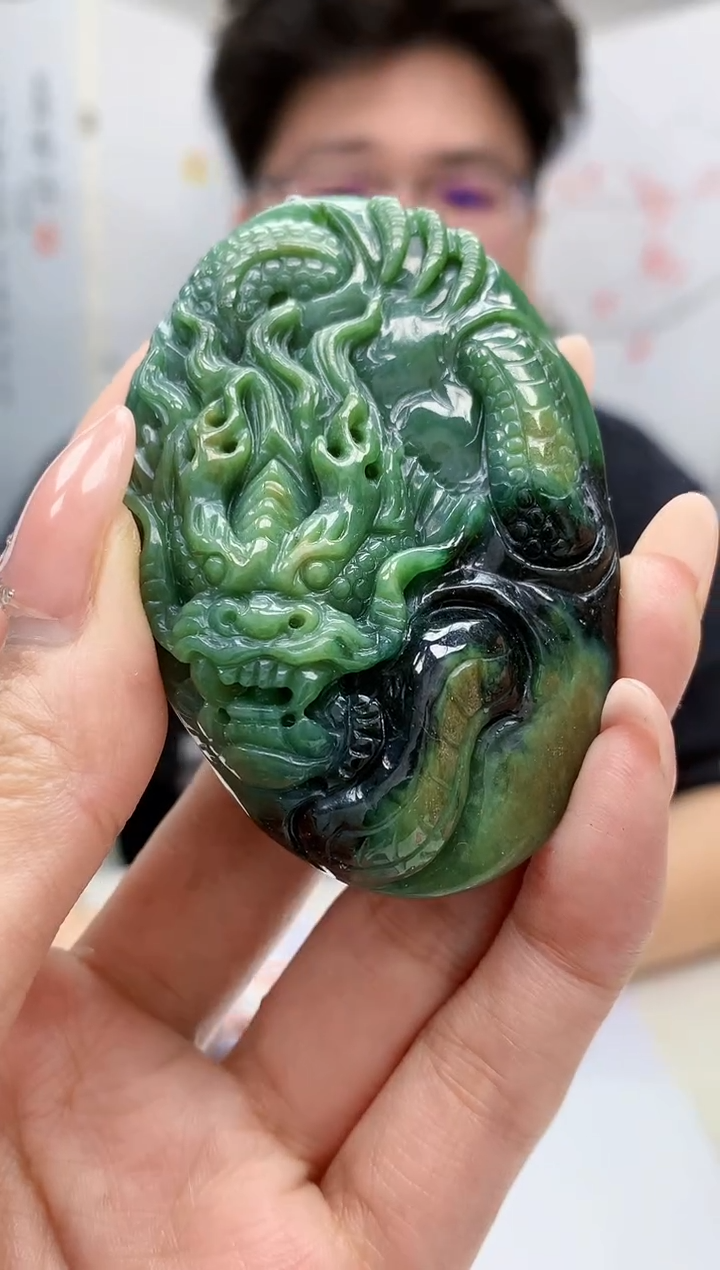 【闪购商品】定制翡翠未镶嵌4688MM-毛货挂件18