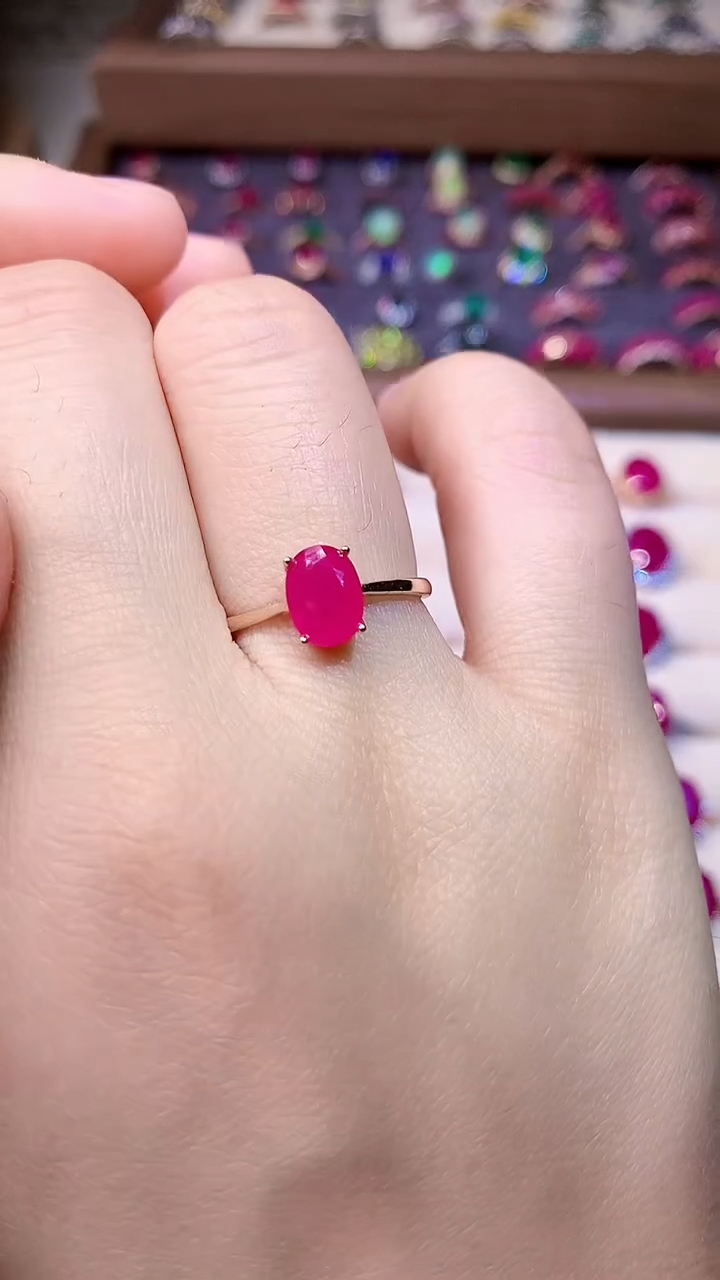 【闪购商品】红宝石戒指银S925镶嵌000