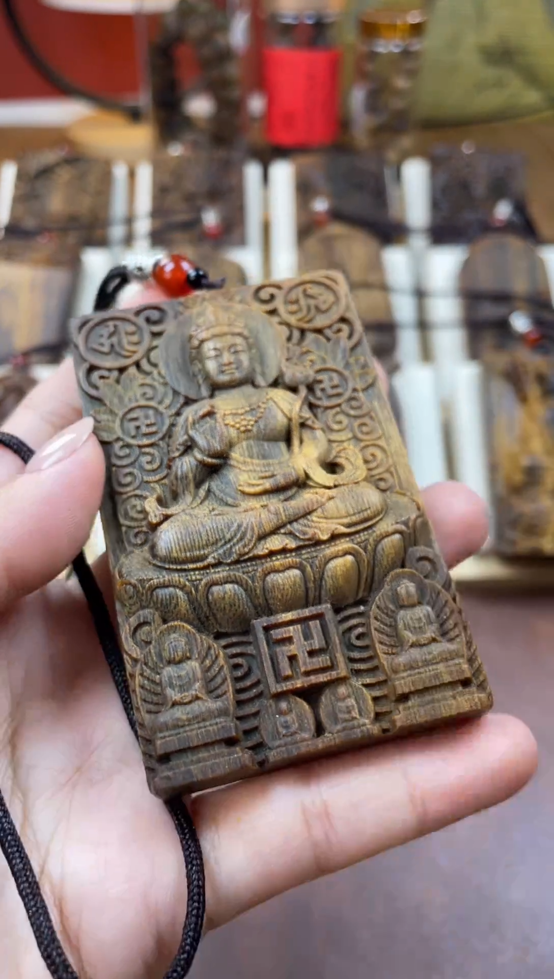 木木雕款芽庄 十二生肖守护 大势至8cm 送养香瓶