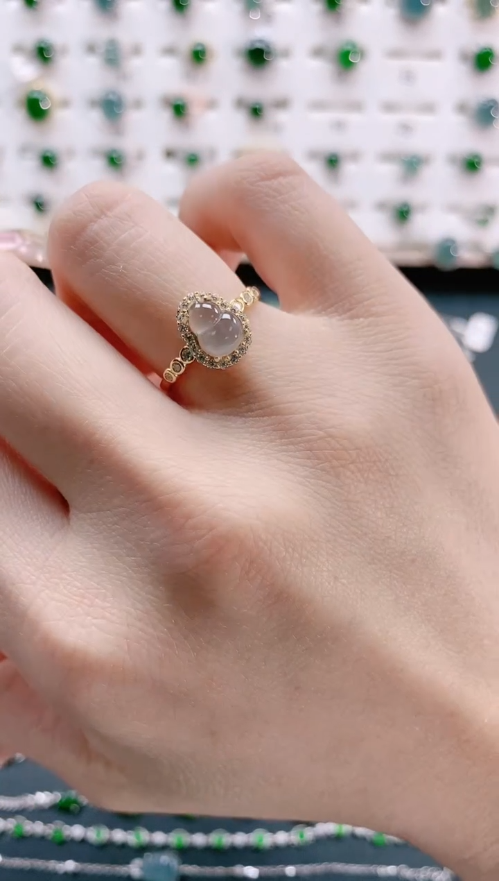 【闪购商品】翡翠戒指银S925镶嵌天然翡翠