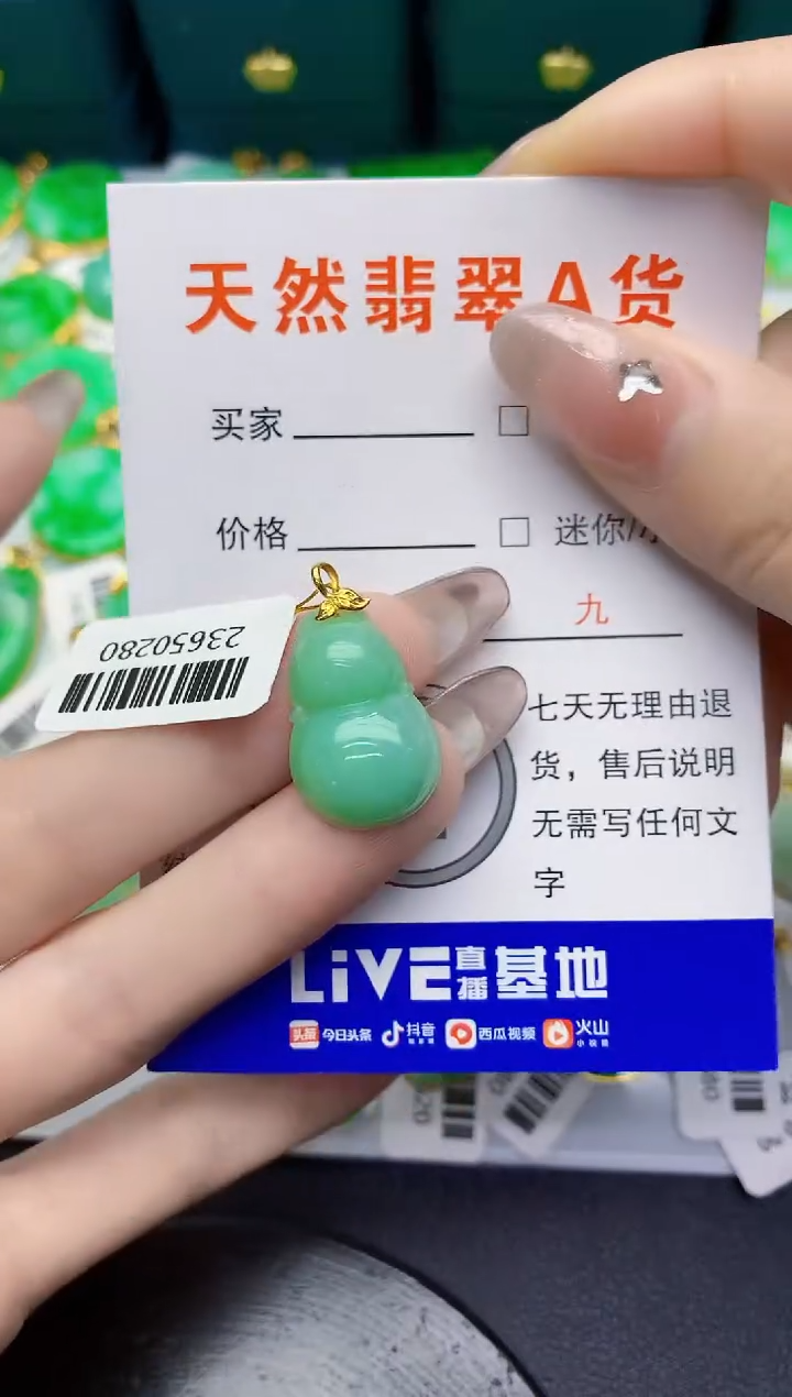 翡翠18K金镶嵌颈饰000000000