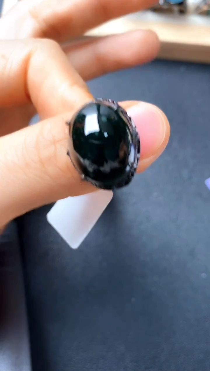 银S925镶嵌戒指翡翠2222222