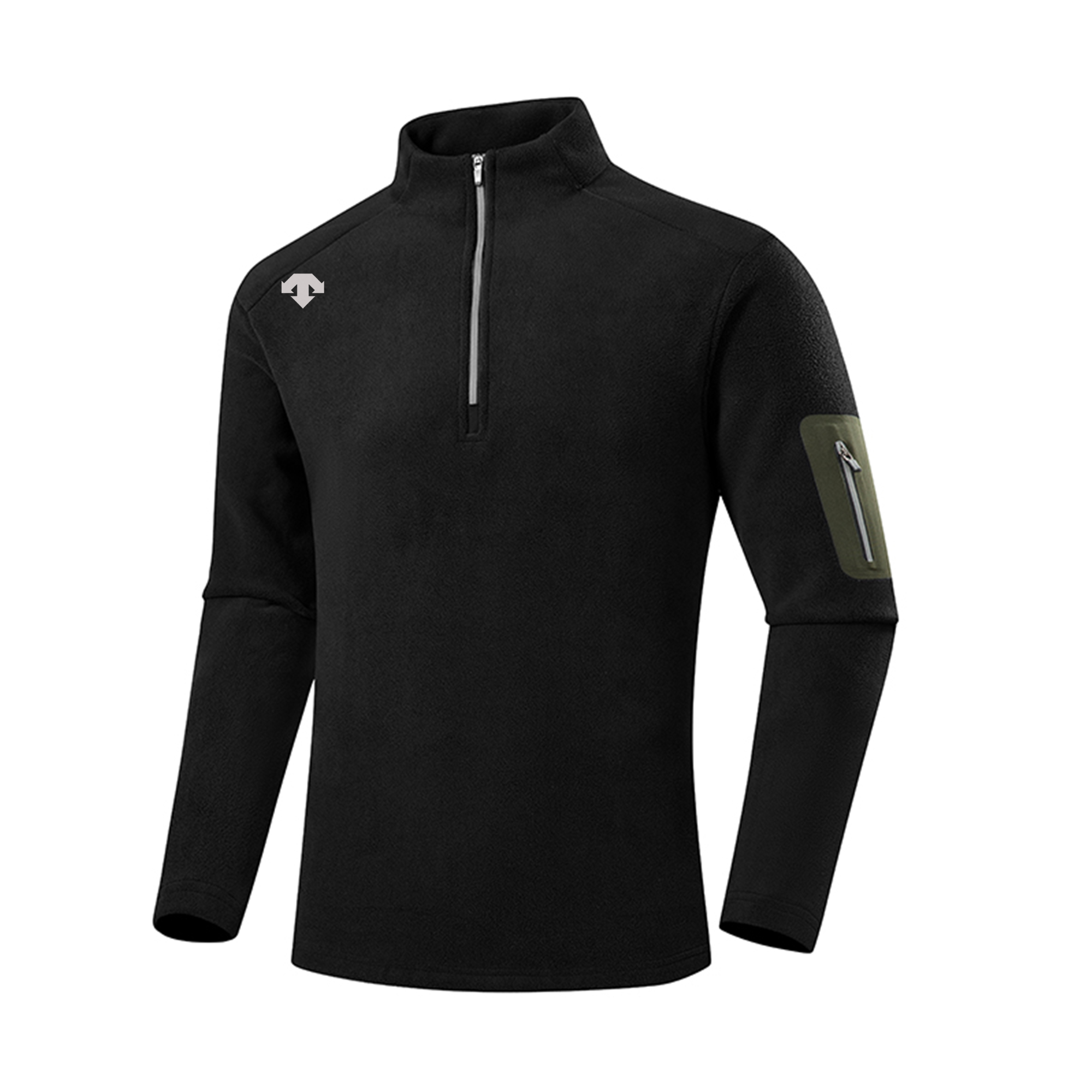 奥莱撤柜迪桑家秋冬新款男士抓绒衣T恤户外保暖休闲拉链打底衫