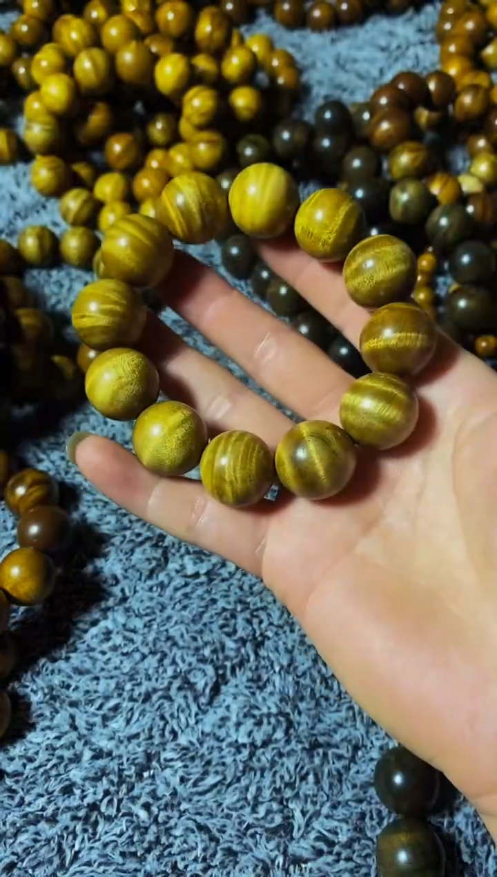 【闪购商品】金丝楠木雕楠帝金丝楠木手串2.0枯木花纹