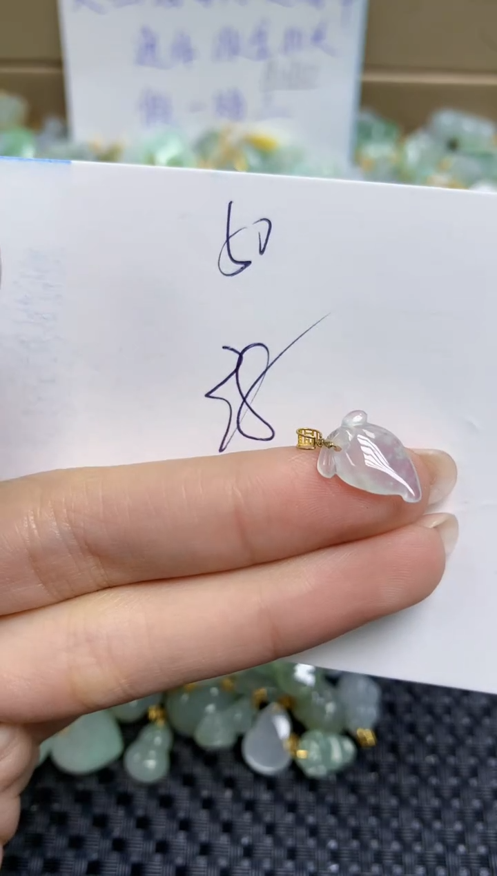 【闪购商品】翡翠颈饰18K金镶嵌天然缅甸A货翡翠