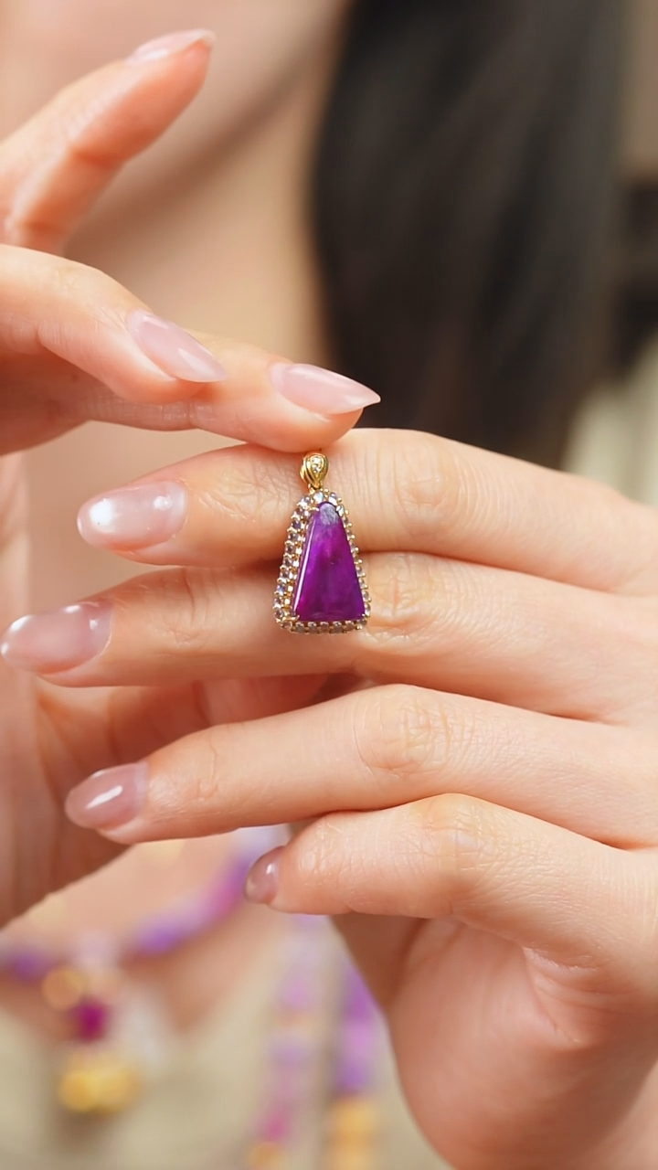 苏纪石（舒俱来）18K金镶嵌吊坠(不含链)5