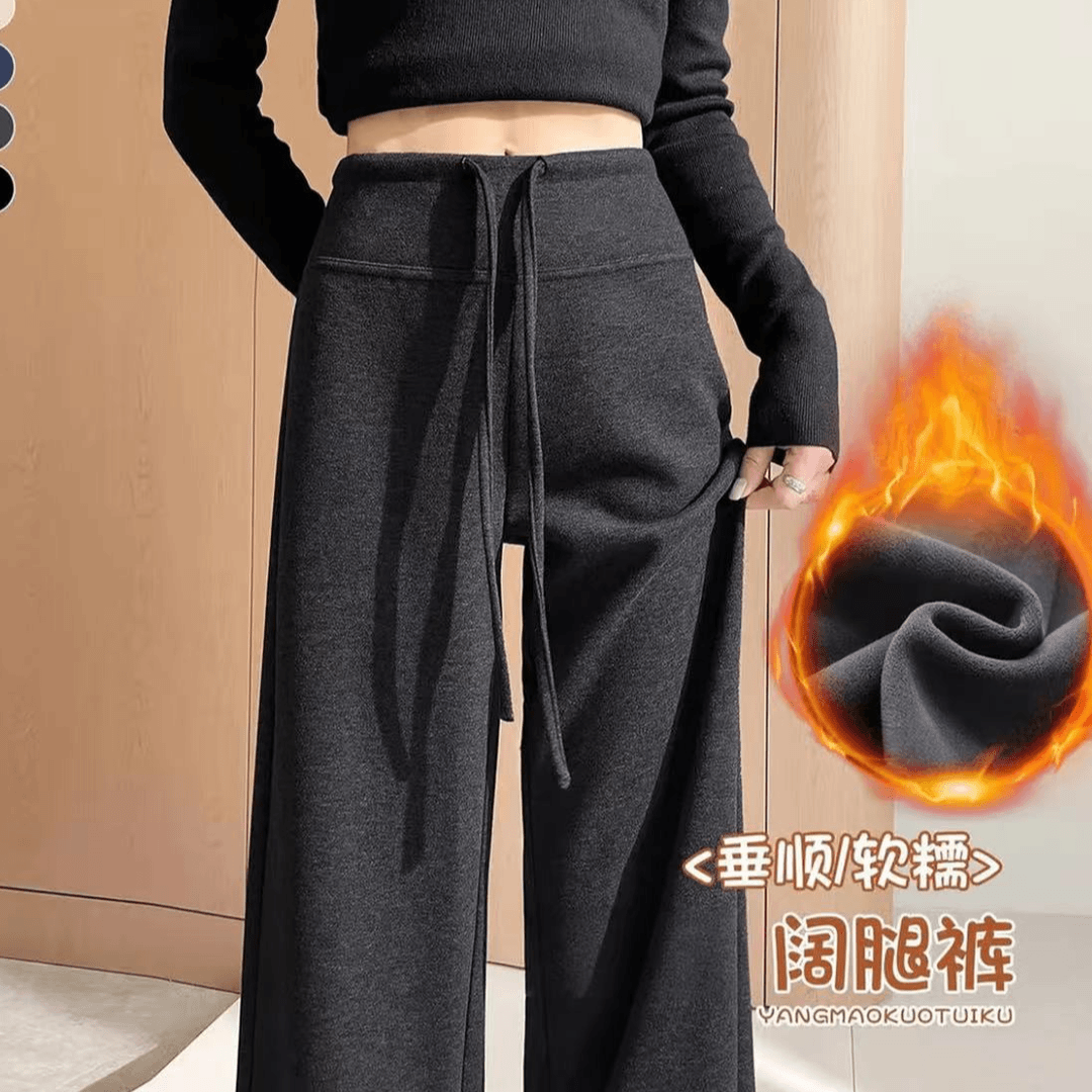 【原版！清】MEI YING 毛呢加绒直筒款面膜裤冬厚款窄版休闲阔腿裤BH