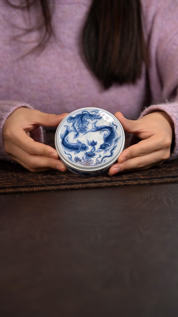 【闪购商品】杯望月怀古淡海水鱼藻圆饼盖置