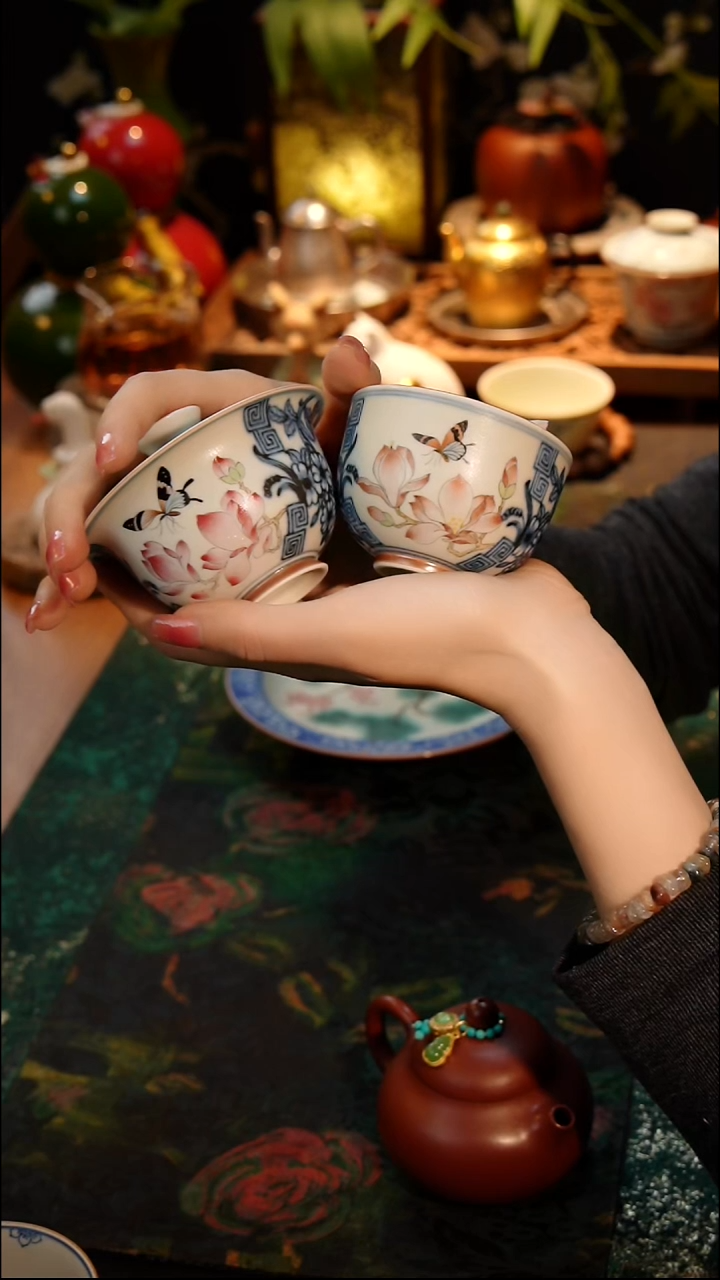 茶器鹤*盖碗+主人杯两件套