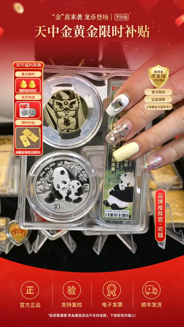 纯银龙猫熊猫银币套装