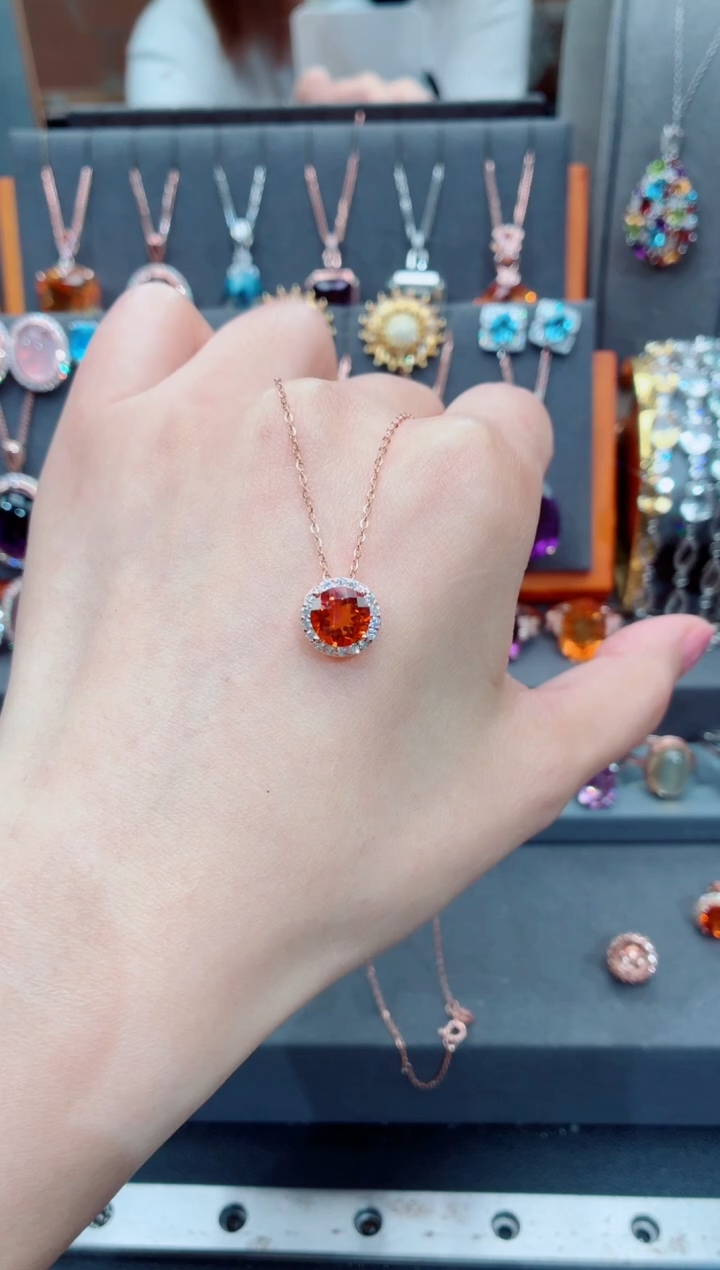 吊坠(赠链)银S925镶嵌黄晶黄晶吊坠