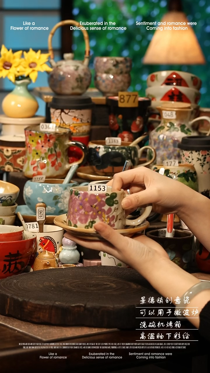 陶瓷景德镇高温釉下彩手工手绘款式@A1153@