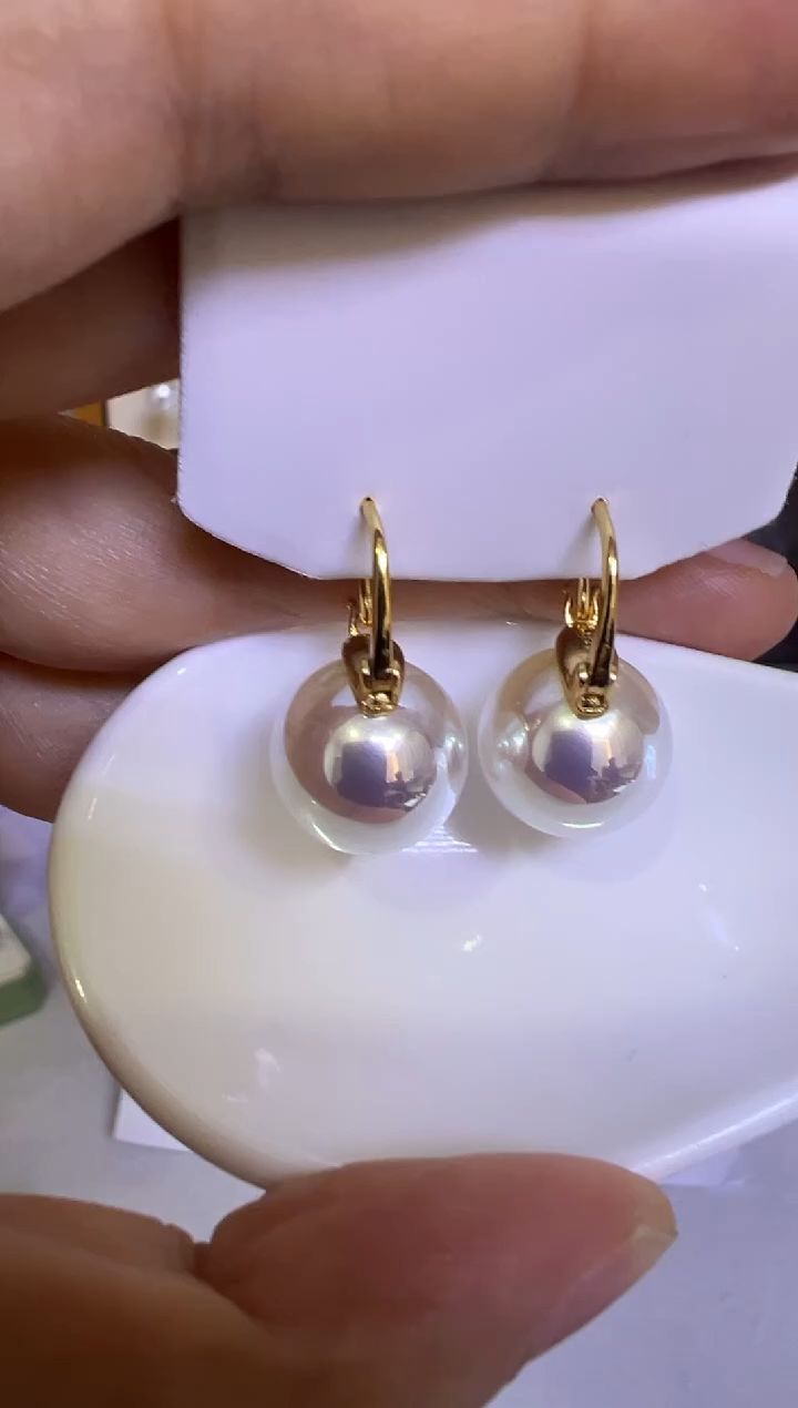 银S925镶嵌耳饰淡水珍珠0200