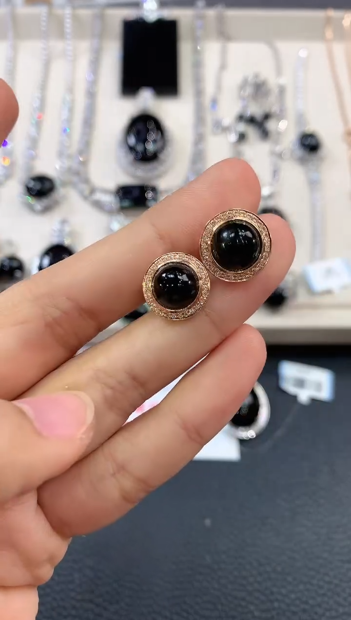 【闪购商品】翡翠耳饰18K金镶嵌w101不退换多样性一件发货