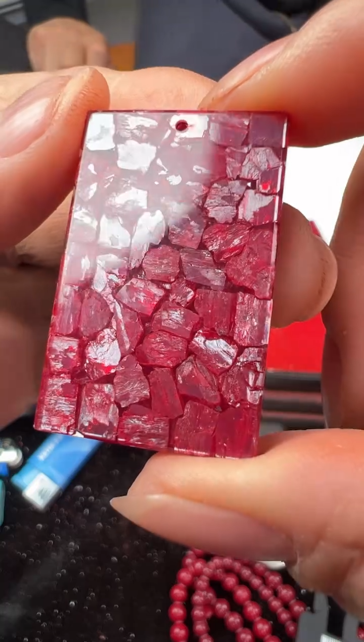 天然辰砂笃*晶体无事牌