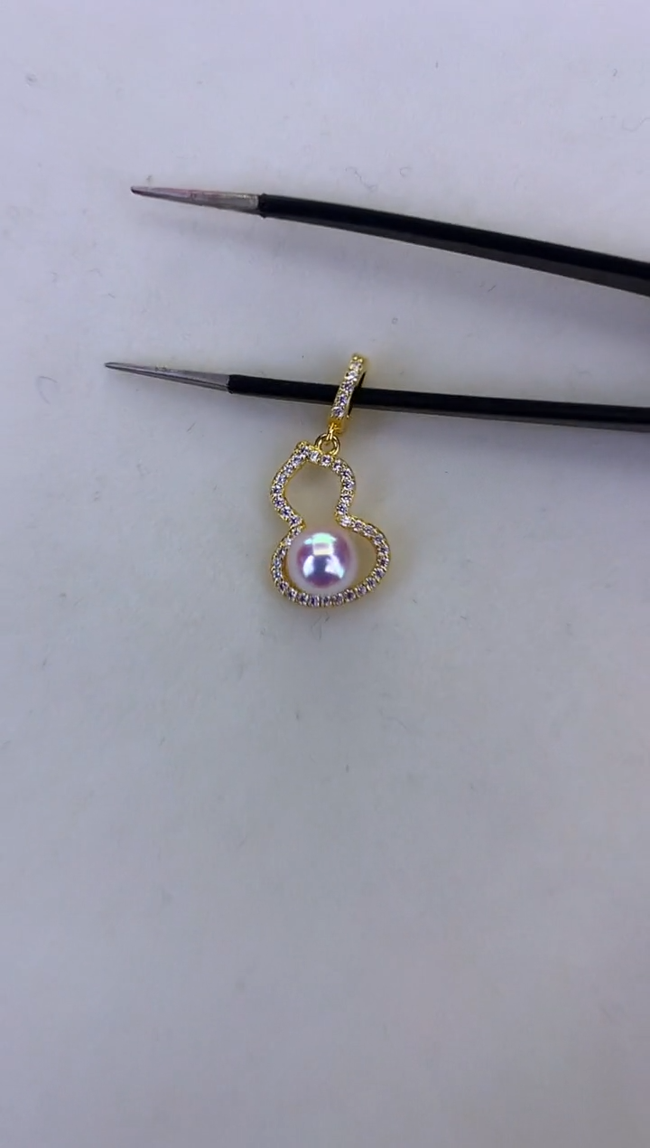 银S925镶嵌DA海水珍珠 GD234 吊坠 6-7