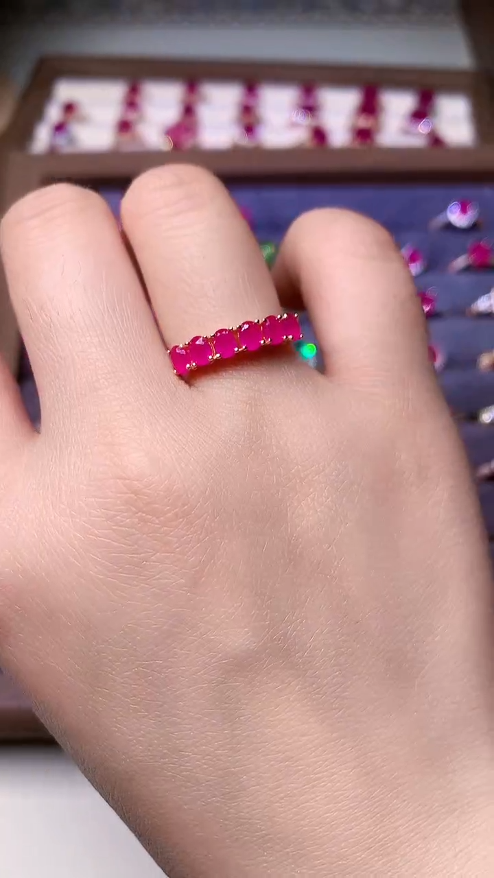 【闪购商品】红宝石戒指银S925镶嵌000