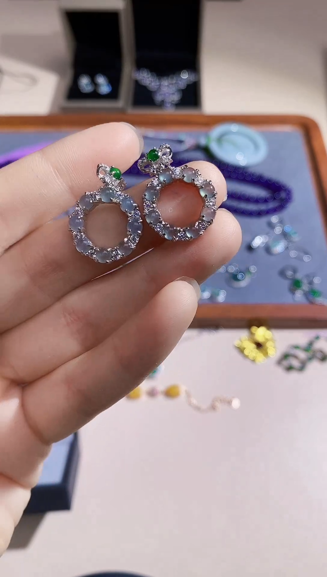 【闪购商品】翡翠耳饰银S925镶嵌多样性 发其一  【73】