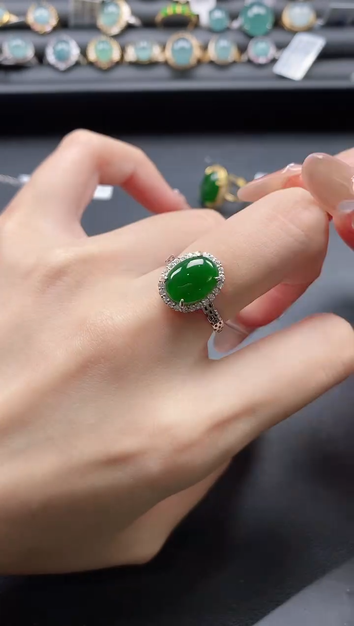 【闪购商品】翡翠戒指银S925镶嵌11111