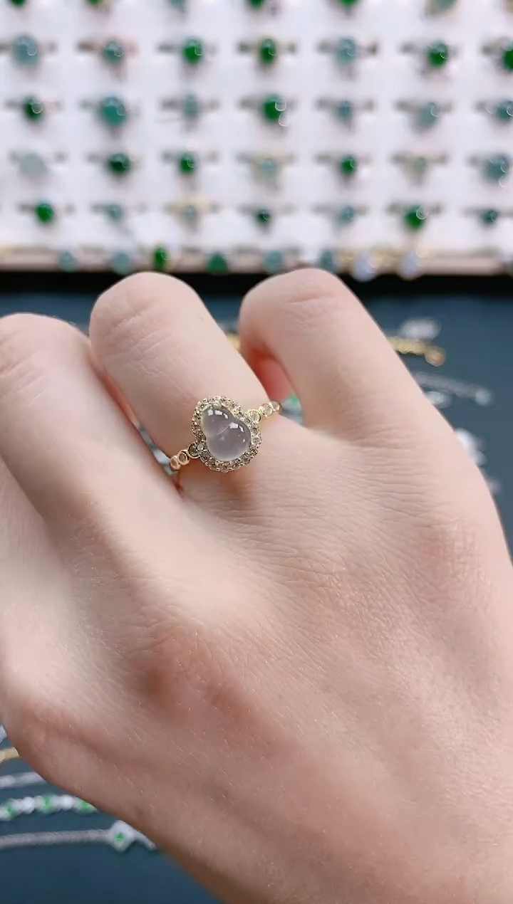 【闪购商品】翡翠戒指银S925镶嵌 天然翡翠