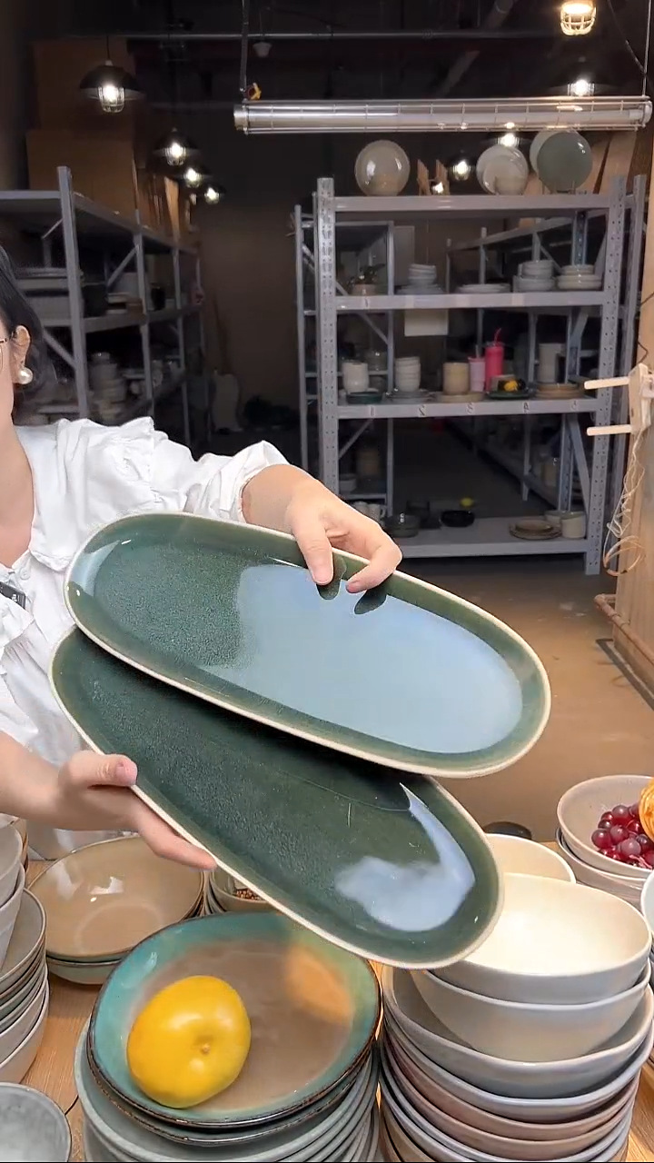 瓷452外贸尾货高温釉下彩陶瓷餐具默认微瑕