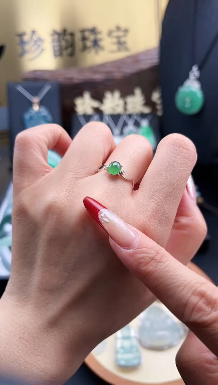 【闪购商品】翡翠戒指18K金镶嵌戒指