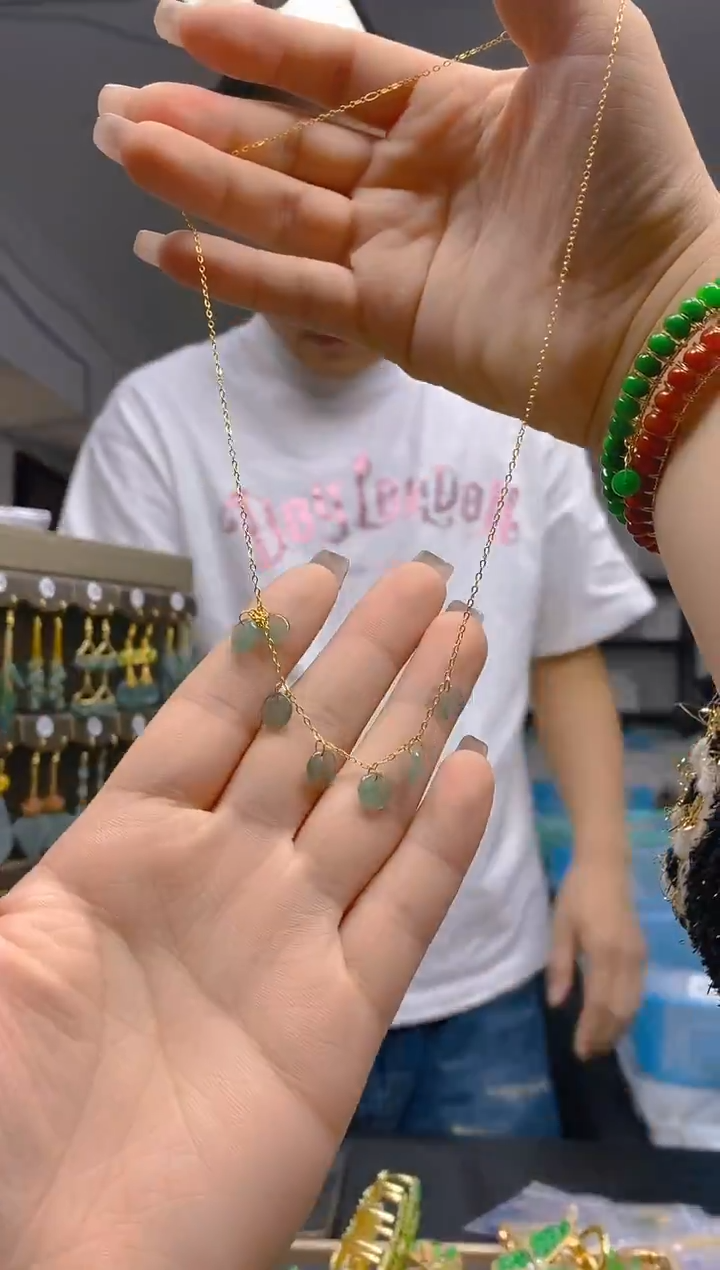 【闪购商品】翡翠耳饰合金0422翡翠锁骨链