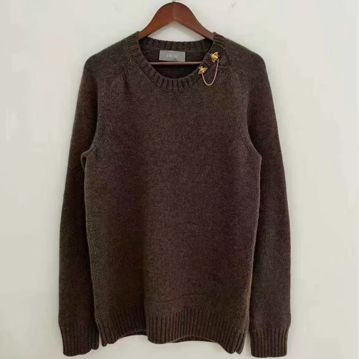 未使用 DIOR/迪奥 咖色金属蜜蜂毛衣