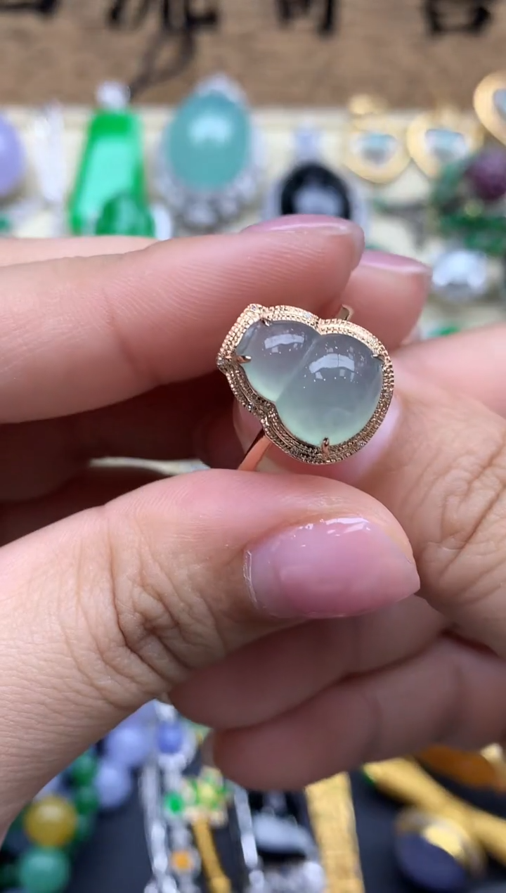 【闪购商品】翡翠戒指18K金镶嵌-502-中国好珍宝