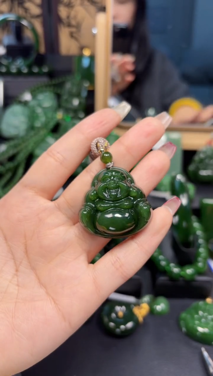 【闪购商品】和田玉（碧玉）吊坠(赠链)未镶嵌1