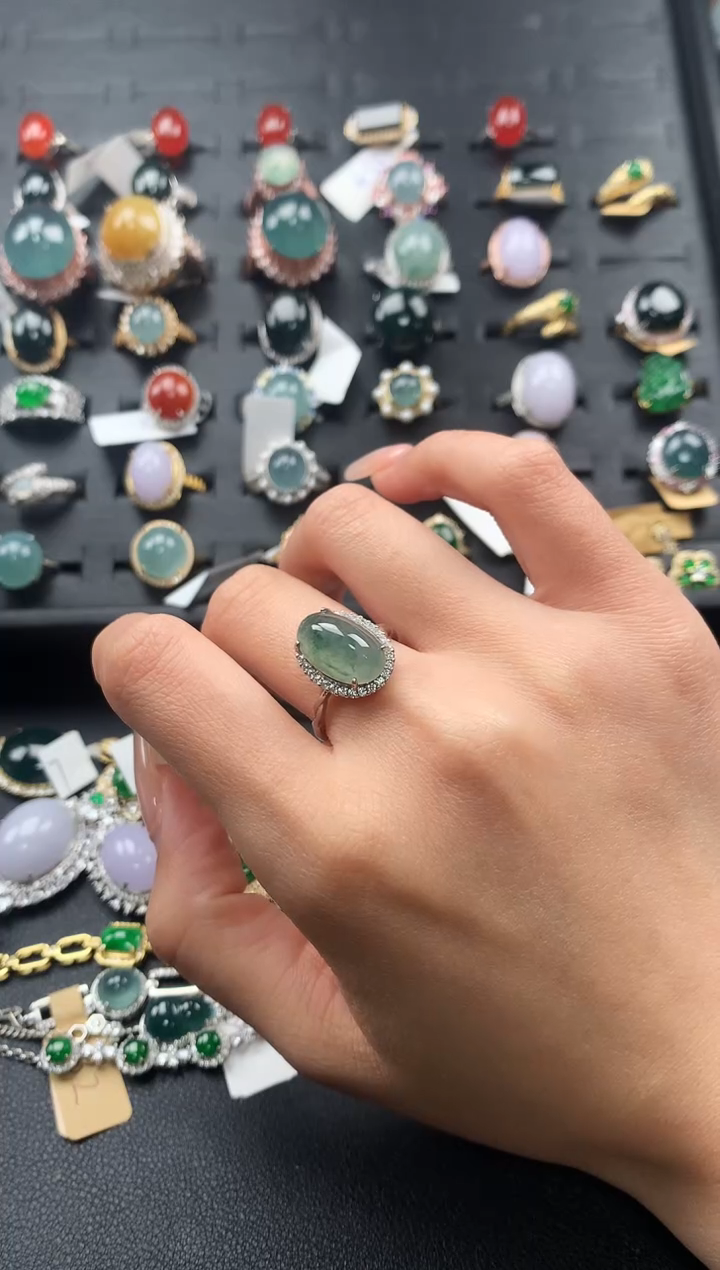 【闪购商品】翡翠戒指银S925镶嵌3546436546464