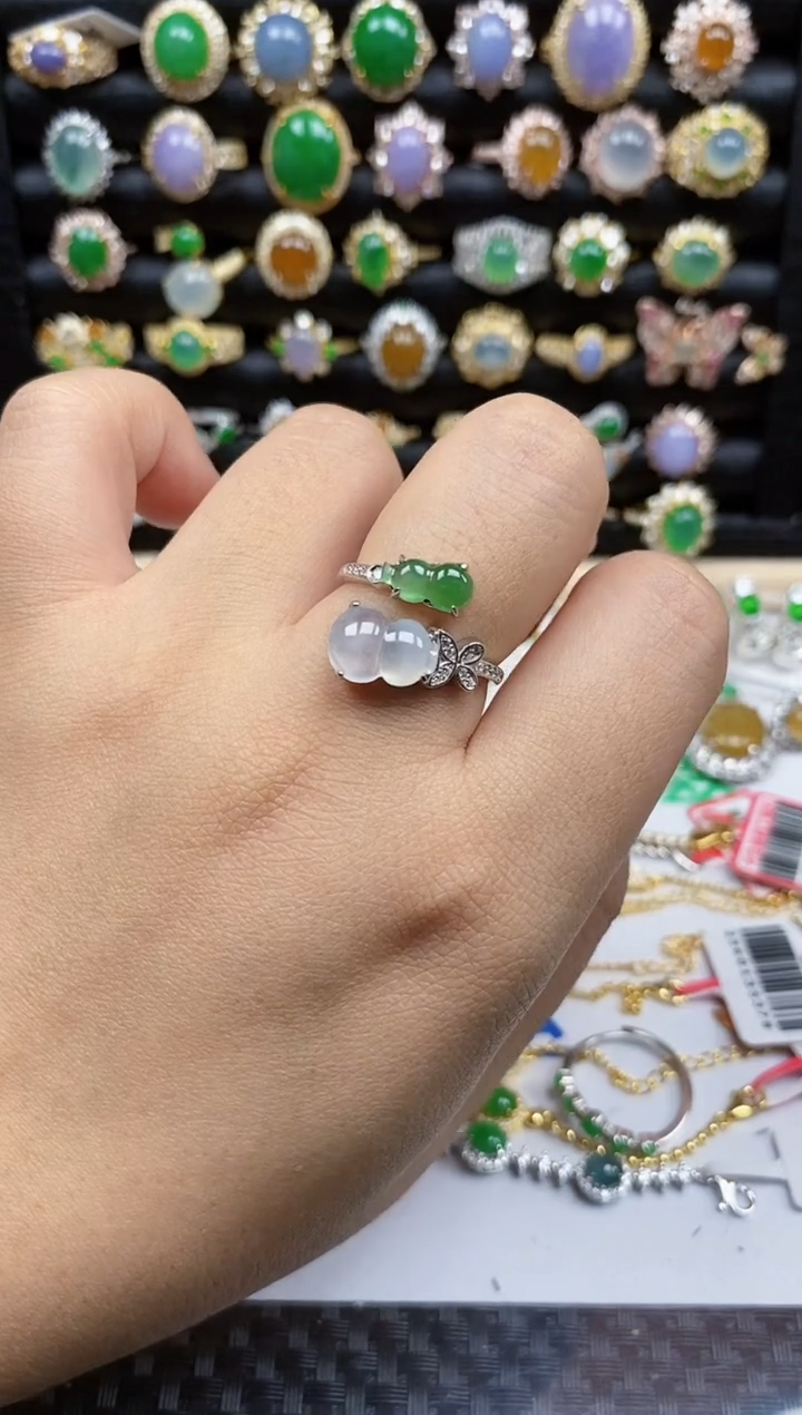 银S925镶嵌戒指翡翠6224