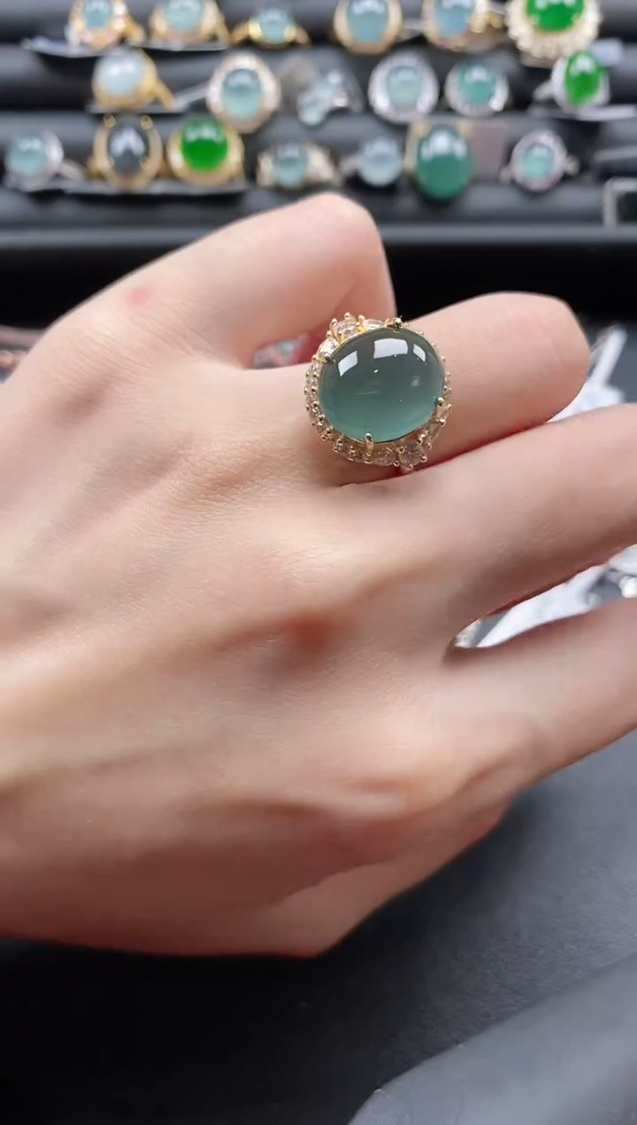 【闪购商品】翡翠戒指银S925镶嵌1111