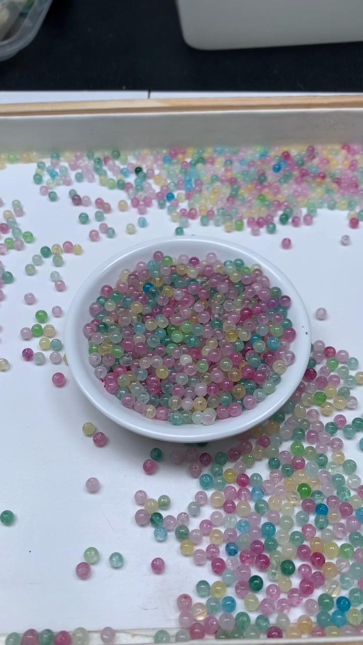 未镶嵌散珠碧玺D490 小灯泡碧玺4mm50个6.8元