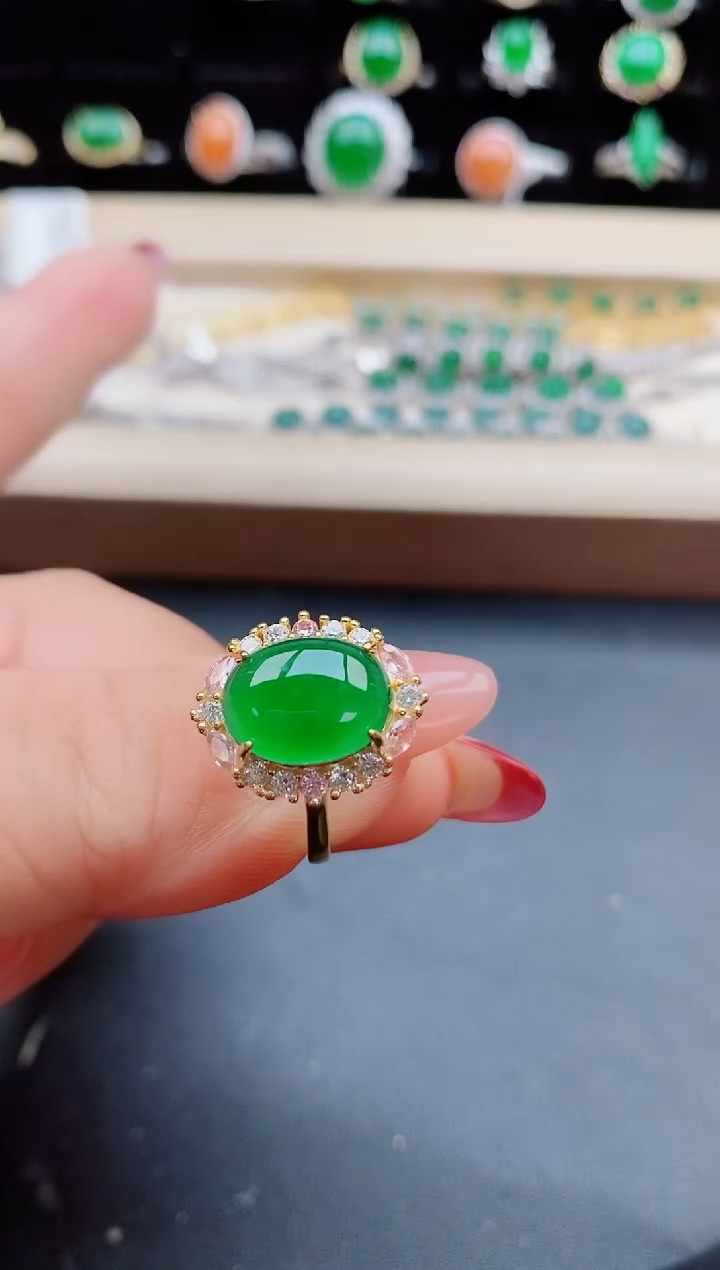 【闪购商品】翡翠戒指银S925镶嵌5080550