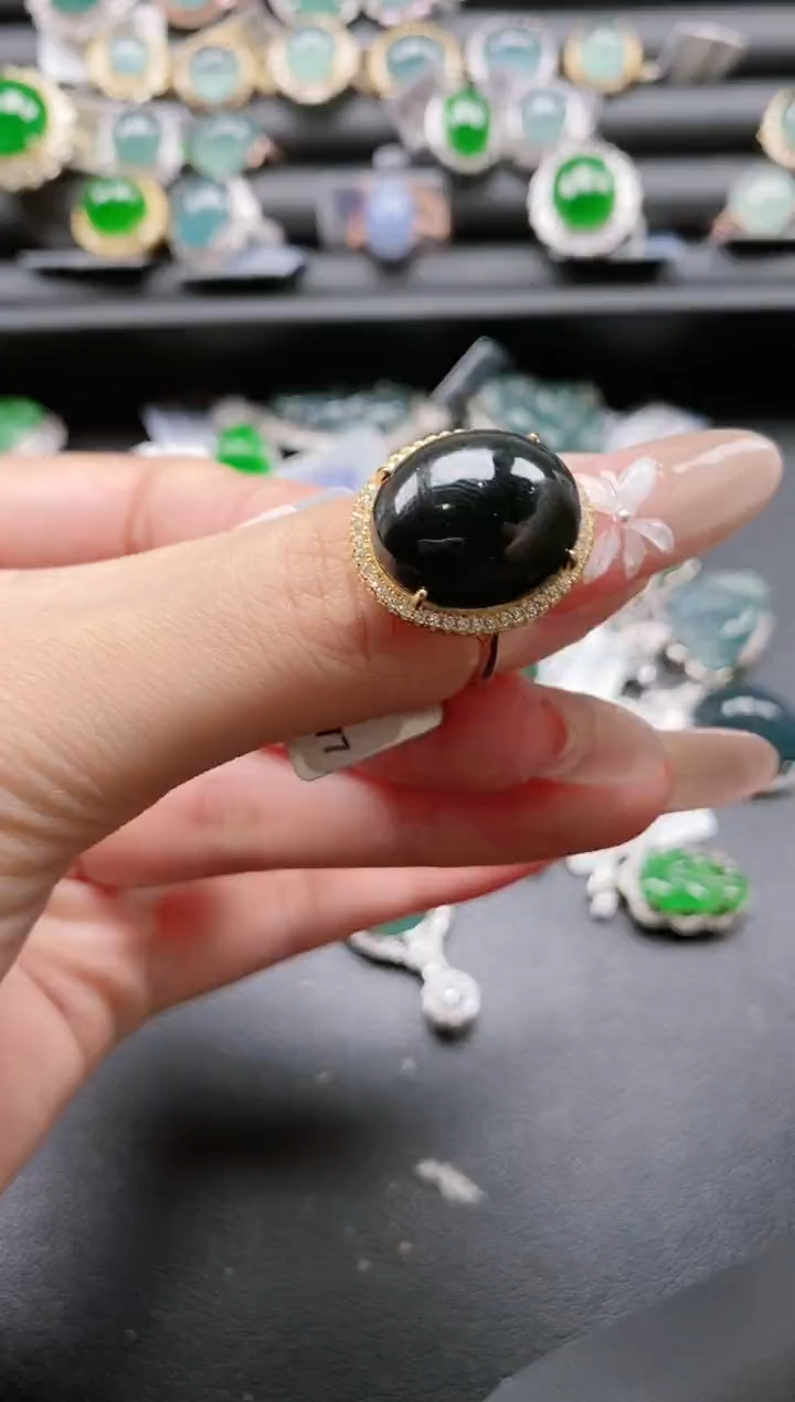 【闪购商品】翡翠戒指银S925镶嵌51511