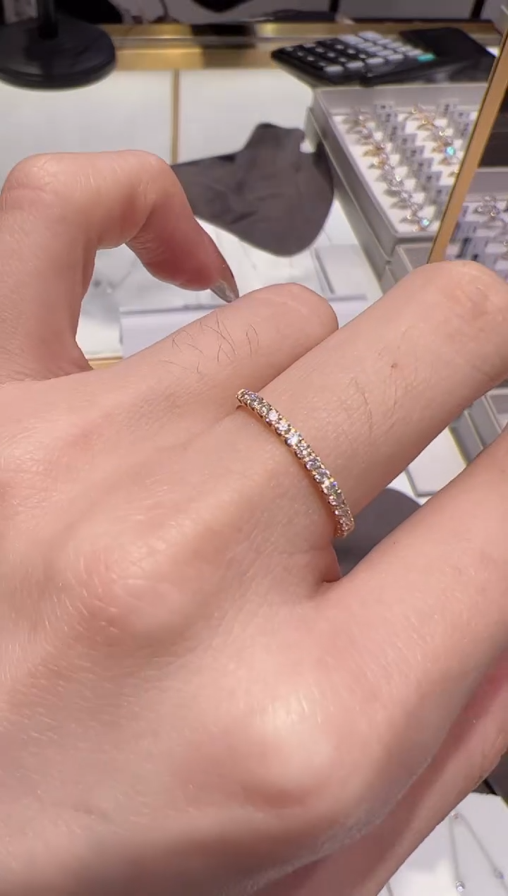 【闪购商品】实验室培育钻石18K金镶嵌k黄@@11-16圈，拍下备注圈口