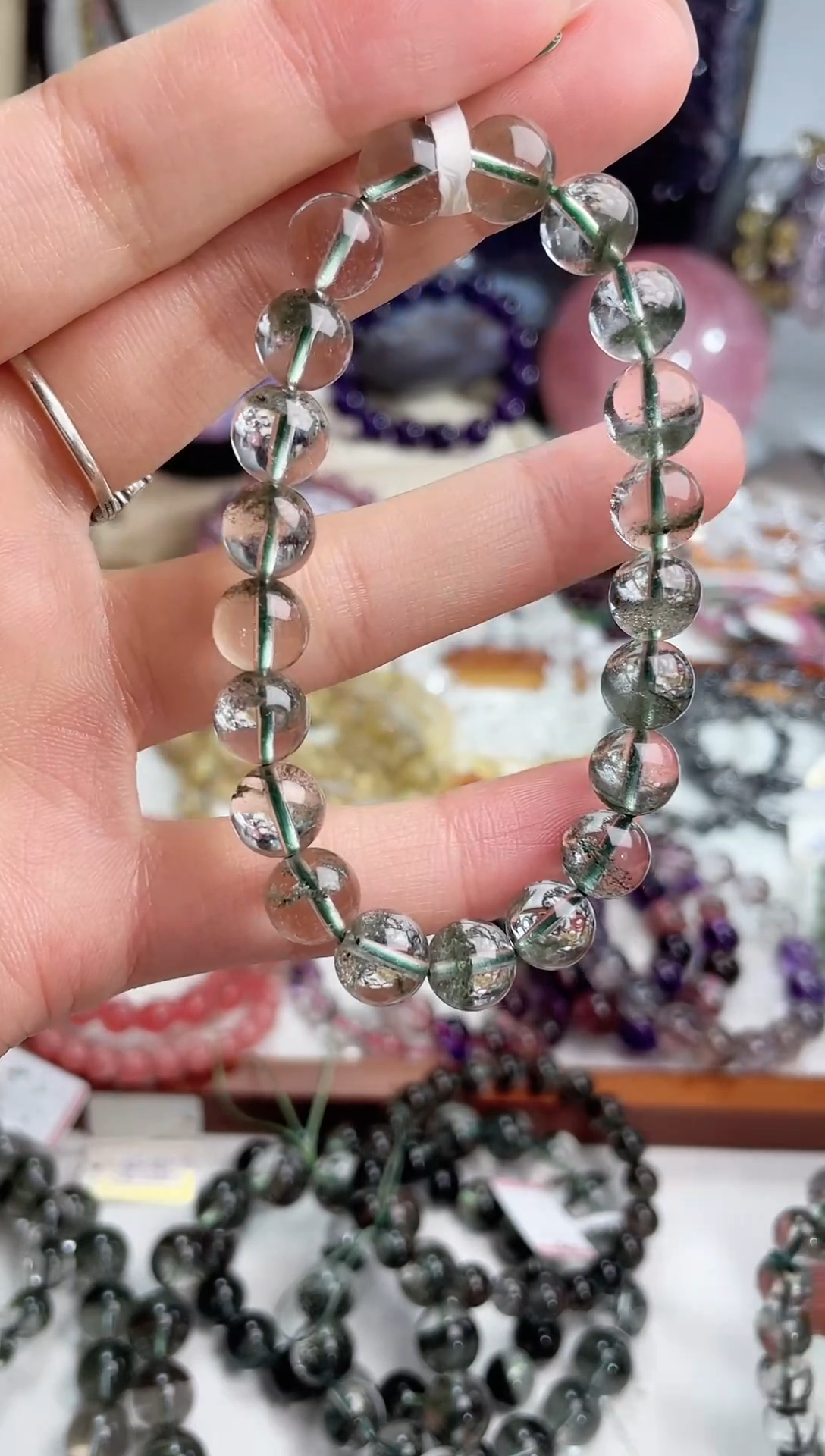 【闪购商品】水晶手链未镶嵌9mm天然绿幽灵手链