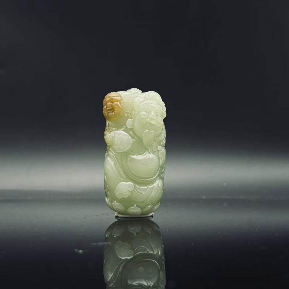 和田玉财富双收手把0974